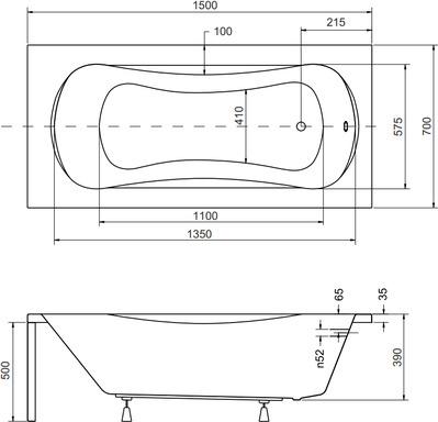 Акриловая ванна Besco Aria 150x70 WAA-150-PA