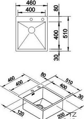 Кухонная мойка Blanco Zerox 400-IF/A 523100 нержавеющая сталь Durinox