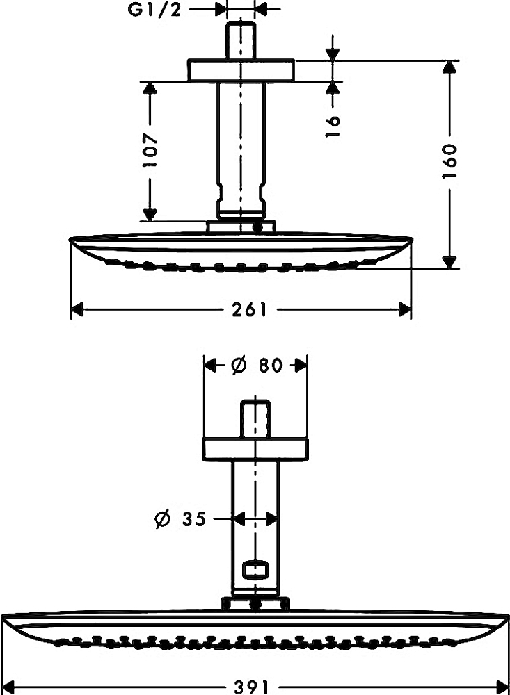 Верхний душ Hansgrohe PuraVida 27390400