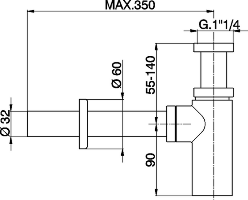 Сифон для раковины Cisal ZA00404221, хром