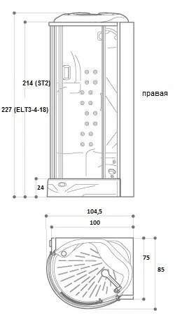 Душевая кабина Jacuzzi Flexa 9447-006A Sx/9447-008A Dx