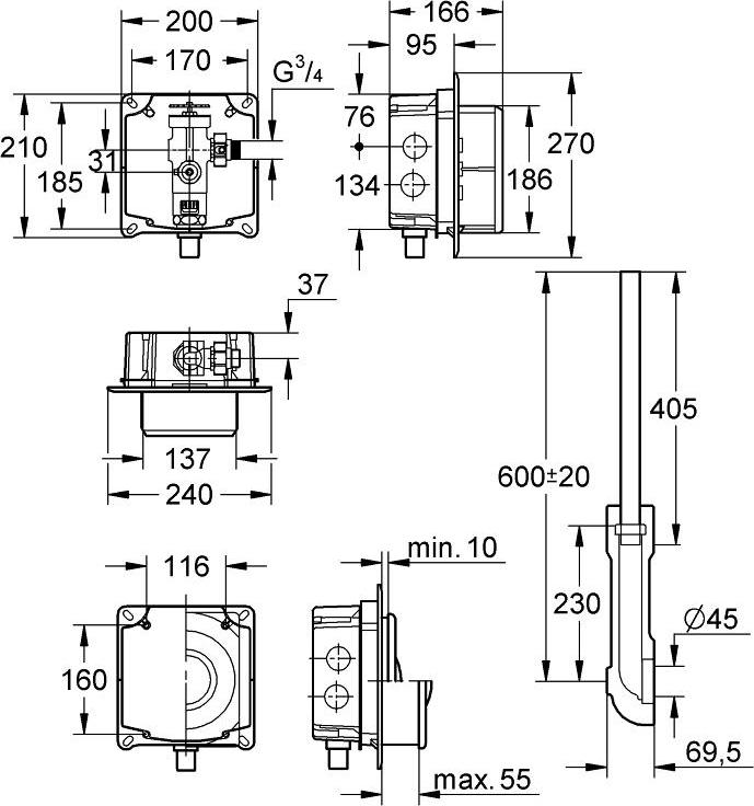 Смывное устройство для унитаза Grohe Rondo 37048000