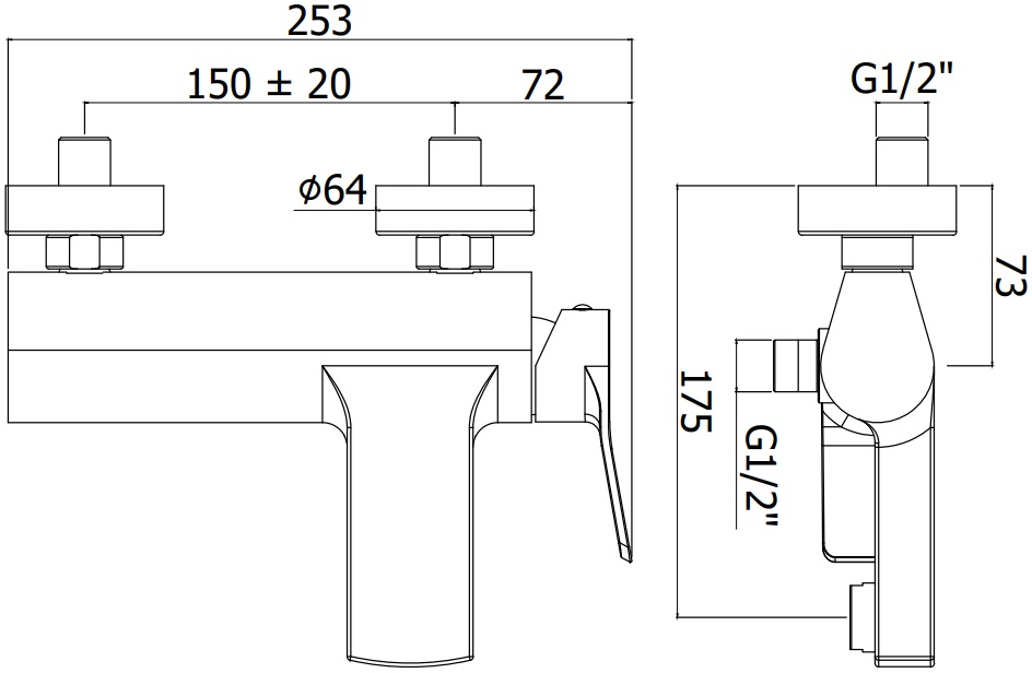 Смеситель для ванны с душем Paffoni Tilt TI022BO белый