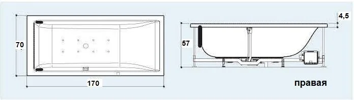 Акриловая ванна Jacuzzi Moove 9B50-059A Sx/Dx белый