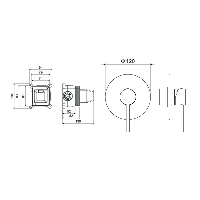 Смеситель Aquatek Европа AQ1366CR для душа, цвет хром