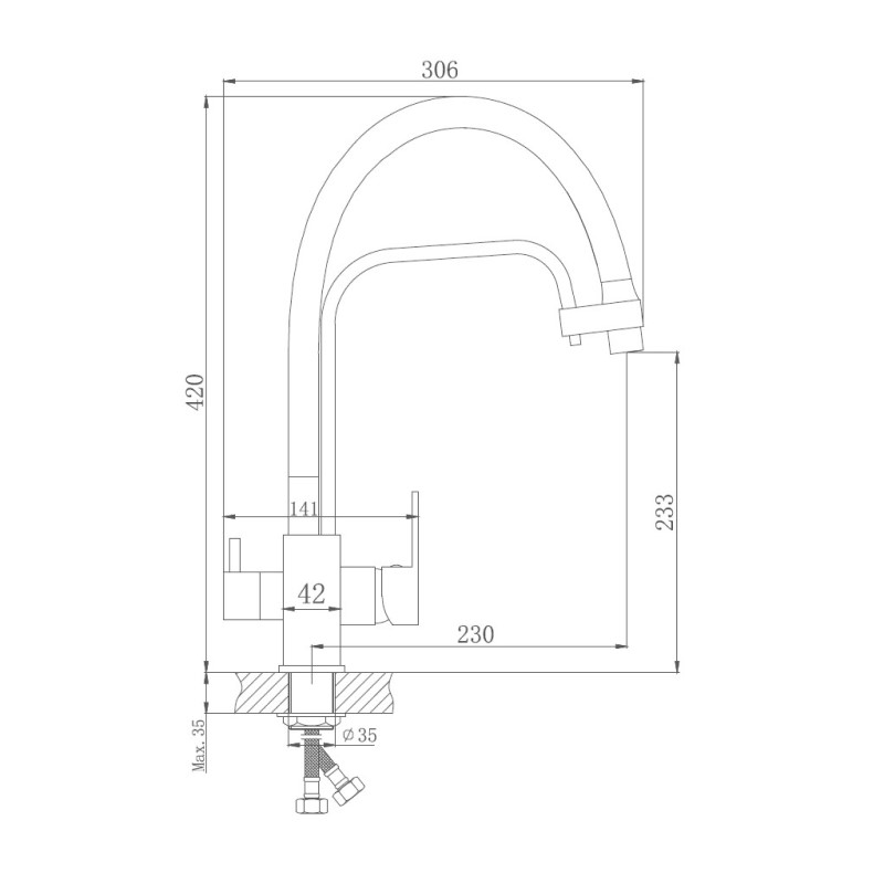 Смеситель для кухни Haiba HB76615-7 черный