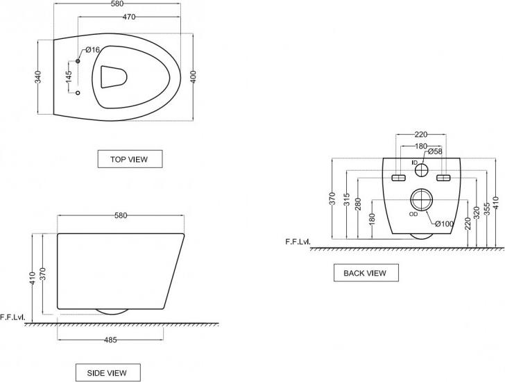 Подвесной унитаз безободковый Jaquar Vignette VGS-WHT-81953UF с крышкой-сиденьем микролифт