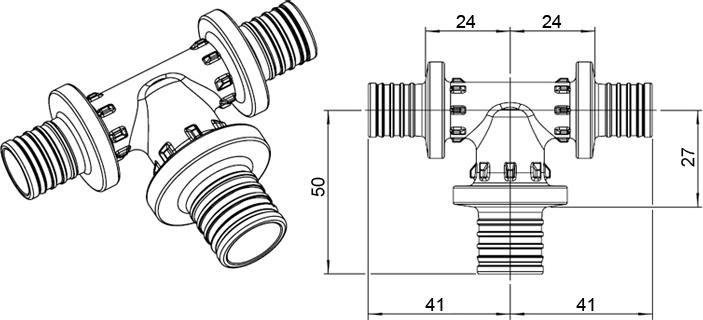 Тройник Rehau Rautitan PX 20-25-20