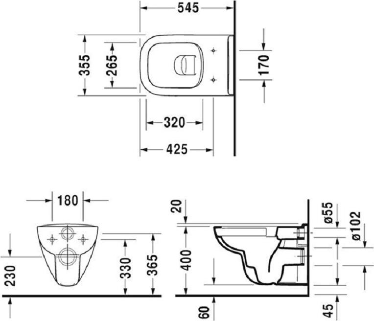 Комплект инсталляции Geberit с подвесным унитазом Duravit D-Code l 458.134.DC.2 с сиденьем микролифт и клавишей смыва хром