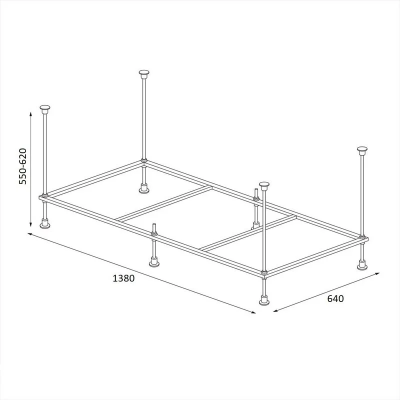 Каркас для ванны Berges 051024 150 х 70 см, белый