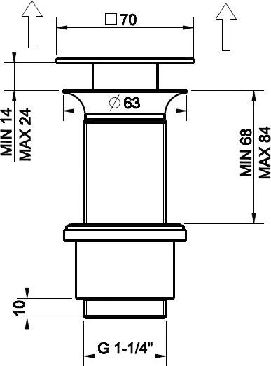 Донный клапан для раковины Gessi Technical Accessories 29080#031, хром