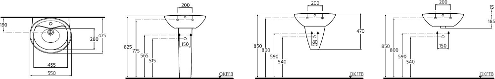 Раковина 55 см Ideal Standard Avance K063001