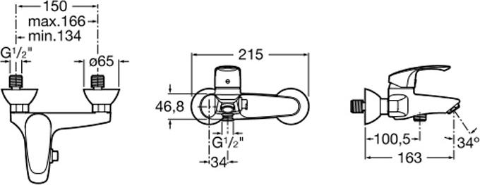 Смеситель для ванны Roca Monodin 5A0207C00