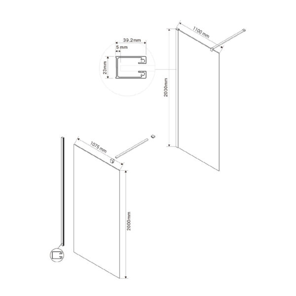 Душевая перегородка Vincea Walk-In VSW-1H110CG 110 см, хром, стекло тонированное