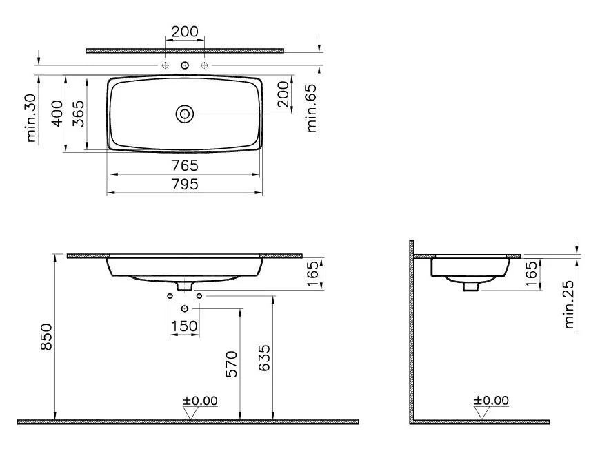 Раковина VitrA Metropole 5669B003-1083 белый