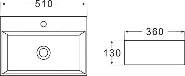 Раковина накладная 51 см Belbagno BB1340