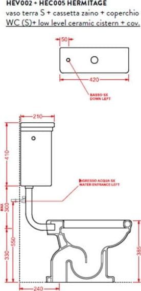 Напольный унитаз ArtCeram Hermitage HEV002 01 00 с бачком HEC005 01 00