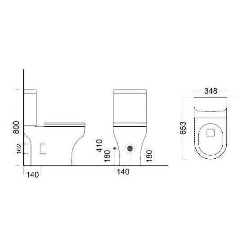 Унитаз компакт Kerama Marazzi Buongiorno Rimless BG.wc.01 безободковый., белый глянцевый