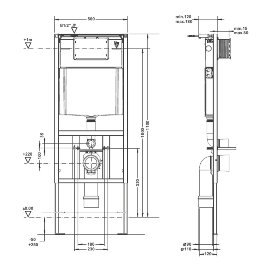 Инсталляция Artceram A16 с унитазом, сиденье микролифт, белый, 700.101.03