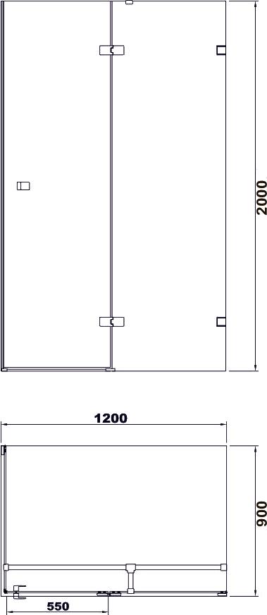 Душевой уголок Black&White Stellar Wind S708-1200 R