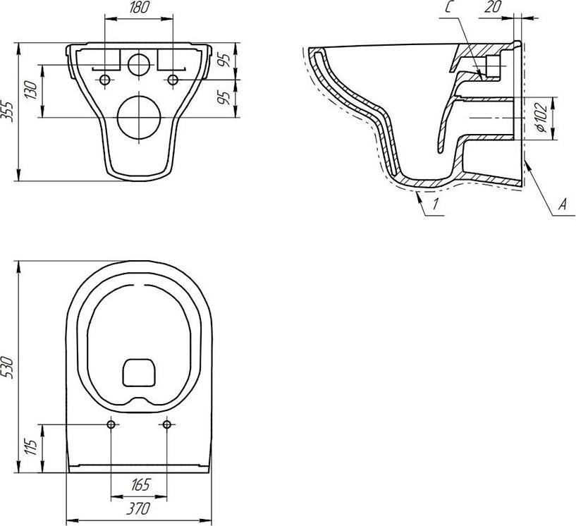 Комплект Cersanit 63485 City CO DPL EO slim + инсталляция AQUA SMART M40 + кнопка PILOT стекло белый