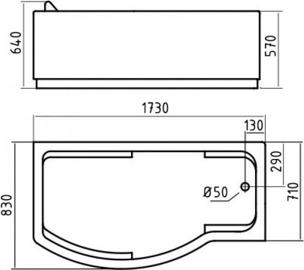 Акриловая ванна Gemy 173х82 G9010 E R