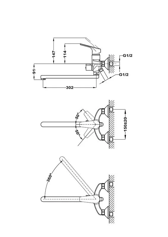 Смеситель для ванны с душем Teka Alcudia 4612162C0 хром