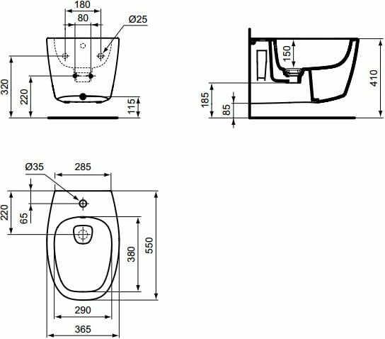 Подвесное биде Ideal Standard Dea T509801