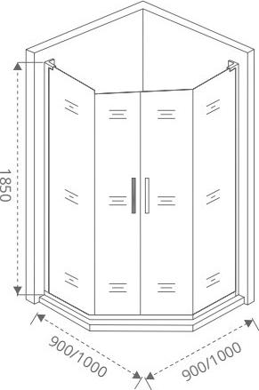 Душевой уголок 100х100 см Good Door Pandora PNT-TD-100-T-CH ПД00067 стекло с рисунком тростник