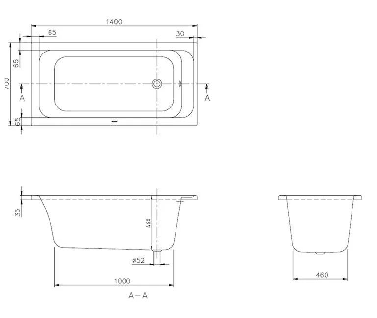 Акриловая ванна Villeroy & Boch Omnia Architectura UBA147ARA2V-01 белый