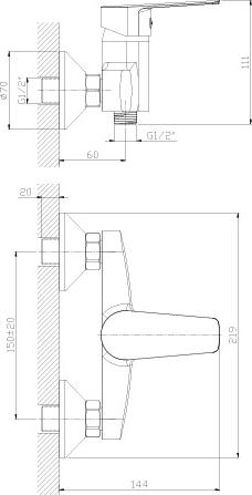 Смеситель Rossinka S S35-41 для душа