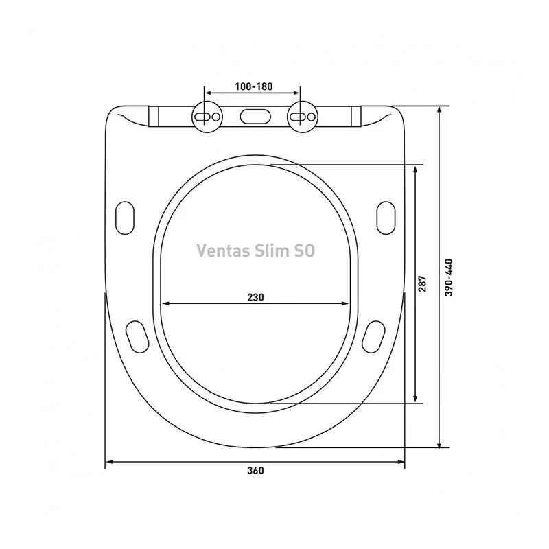 Унитаз BERGES подвесной VENTAS Rimless 49 см, сиденье дюропласт Ventas 082135 Slim SO, микролифт, быстросъём