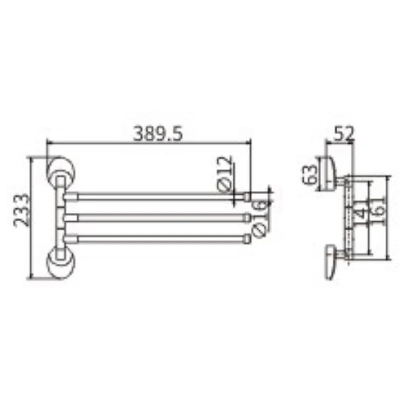 Полотенцедержатель CeramaLux Valencia 73214-3 хром