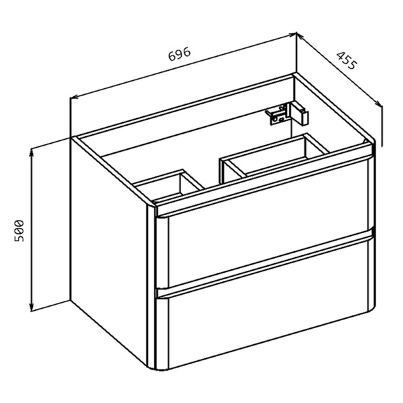 Тумба под раковину BelBagno ALBANO-700-2C-SO-BL 70 см, Bianco Lucido