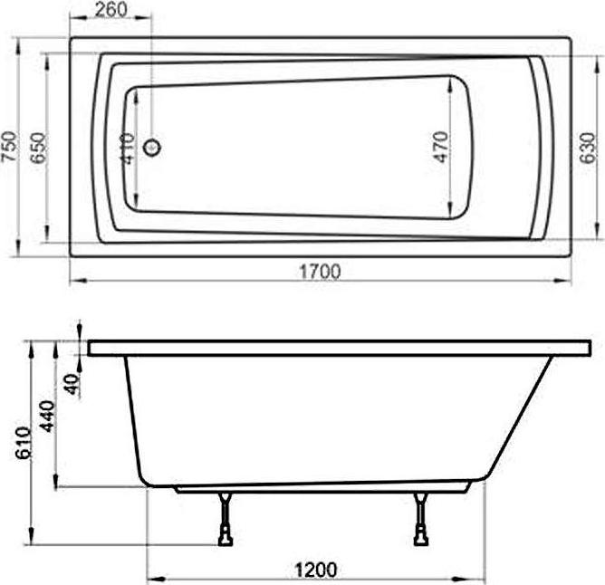 Акриловая ванна Ravak Domino Plus 170x75 C631R00000