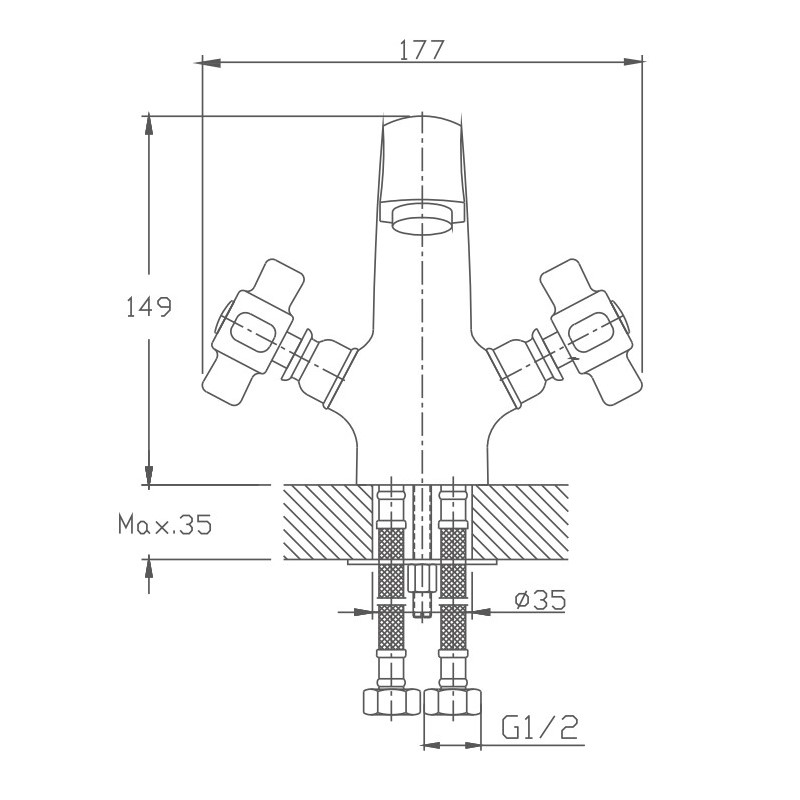 Смеситель для раковины Haiba HB1018 хром