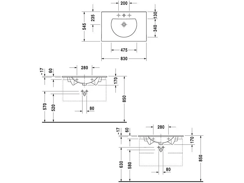 Раковина Duravit Darling New 049983 00 00, 83 х 54,5 см