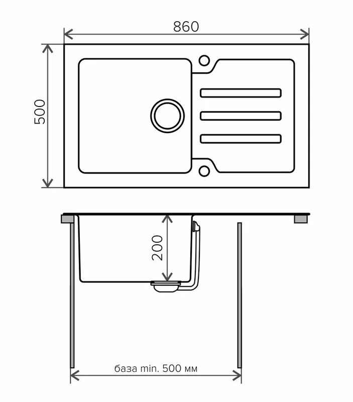 Кухонная мойка Tolero TG-860 Чёрная фиолетовый