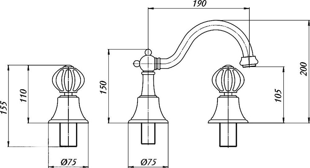 Смеситель Migliore Olivia ML.OLV-5812.Bi.Cr для раковины