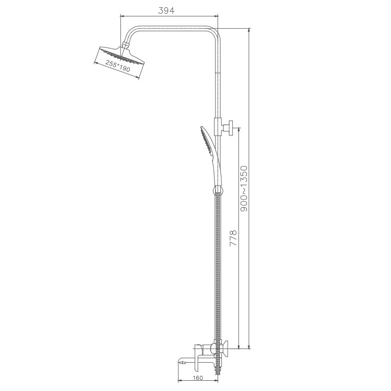 Душевая система Haiba HB24805-8 белый