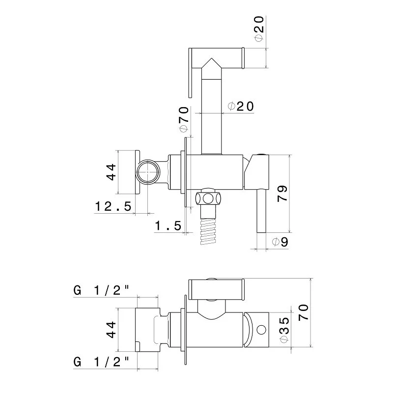 Душ гигиенический Kerama Marazzi Ole 27720KM.01.093 черный