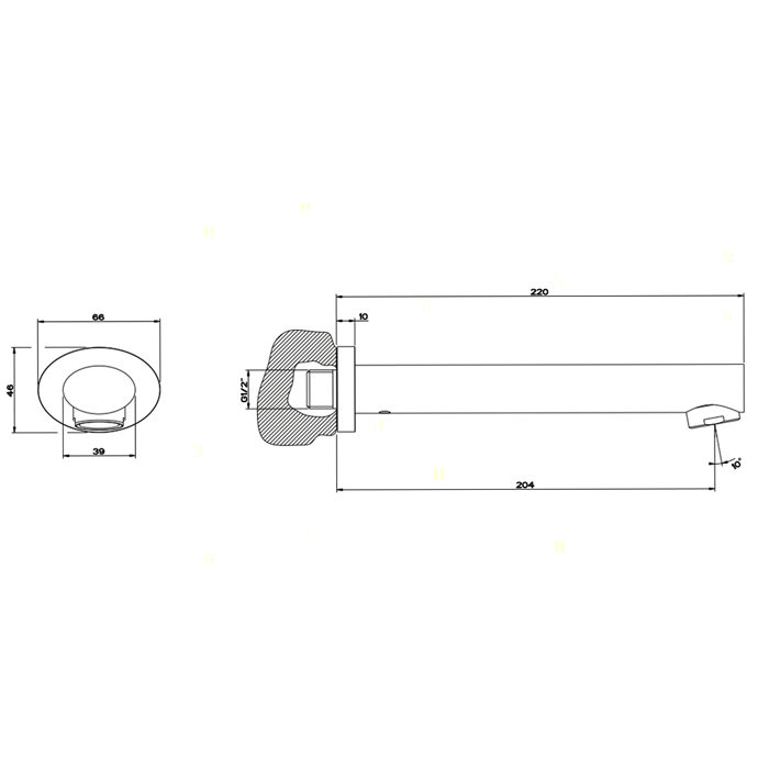 Излив для ванны Gessi Ovale 23183#031, хром