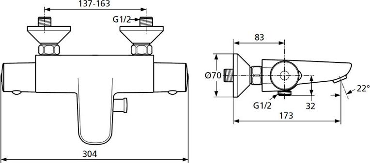 Термостат Ideal Standard Ceratherm 50 A5550AA для ванны с душем