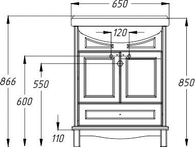 Тумба с раковиной Opadiris Омега 65 фисташковая