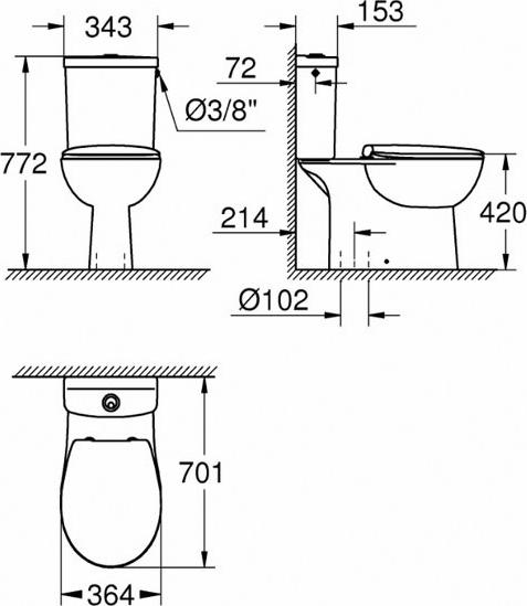 Унитаз Grohe BauCeramic 115435