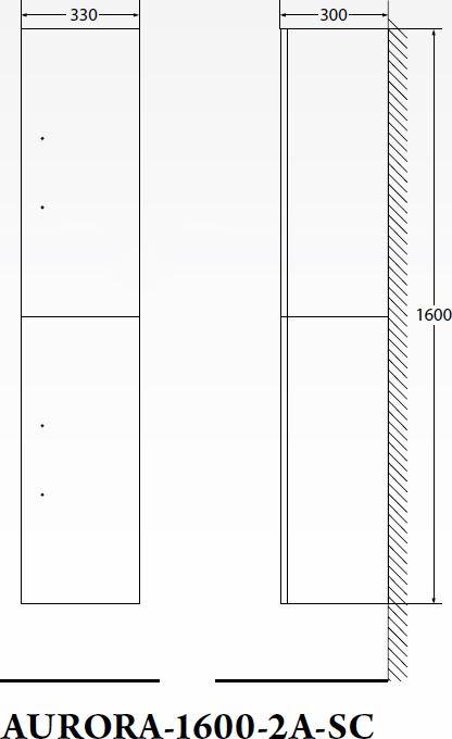 Шкаф подвесной Belbagno Aurora-1600-2A-SC-BO-P-R