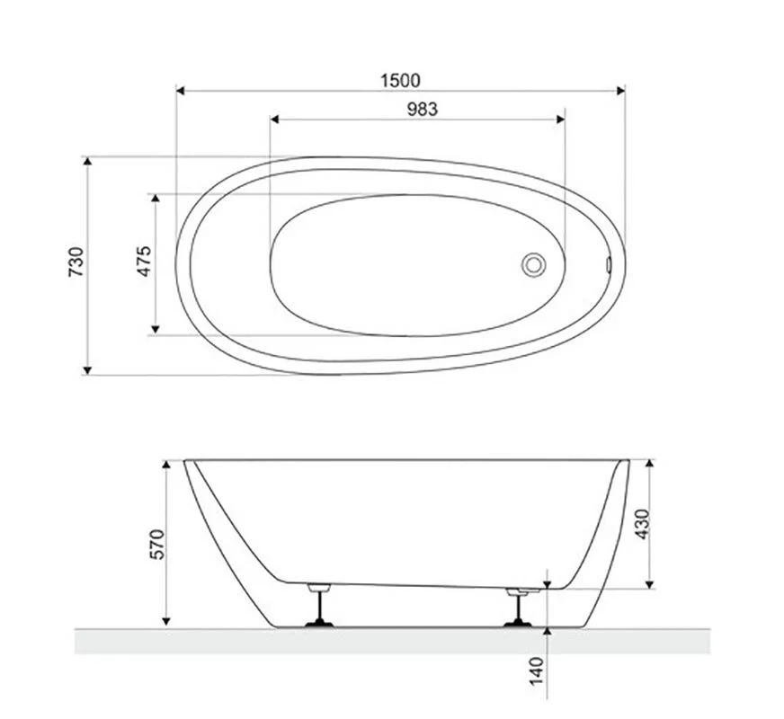 Акриловая ванна Excellent Olia 2.0 WAEX.OLI2.15WH белый