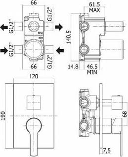 Смеситель для душа Paffoni Elle EL019NO/M, чёрный