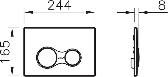 Клавиша смыва Vitra Sirius 740-0485, хром матовый