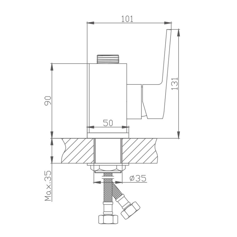 Основание для смесителя Haiba HB73563 хром